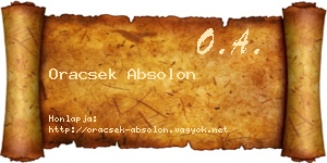 Oracsek Absolon névjegykártya